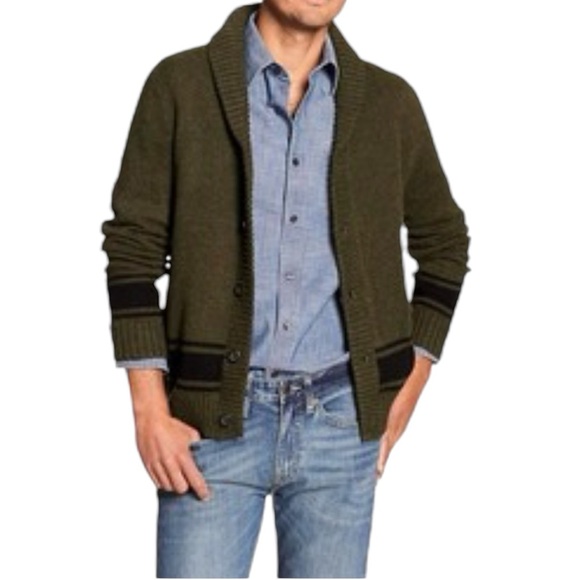 Banana Republic Olive Green Cardigan Sweater - Picture 1 of 12